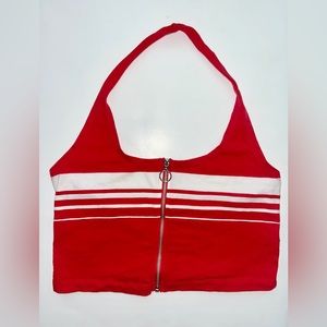 Me to we cropped zip up tank